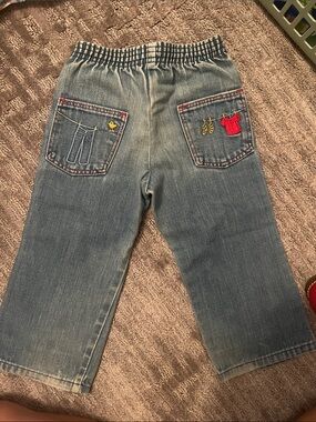 Vintage Wrangler Jeans Embroidered Clothesline Pockets Elastic Waist 54K15 WD